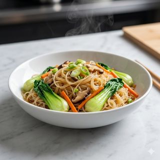 Spaghetti di riso con verdure