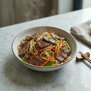 Spaghetti di soia con manzo