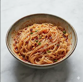 Spaghetti di soia in brodo piccante con manzo