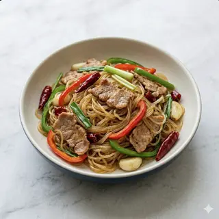 Spaghetti di soia saltato