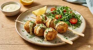 Spiedini di polpette di pesce