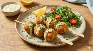 Spiedini di polpette di pesce