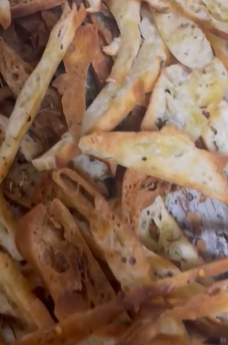 Striscette di focaccina croccanti