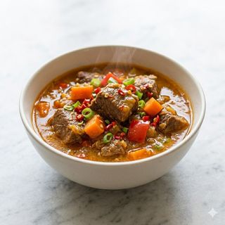 Stufato di vitello con verdure piccante