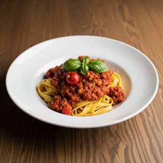 Tagliatelle al ragà di cinghiale con salsa porto