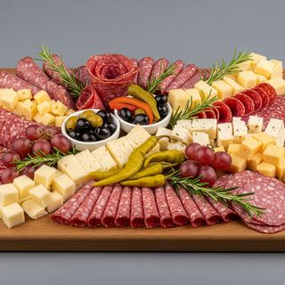 Tagliere di salumi e formaggi rumeni
