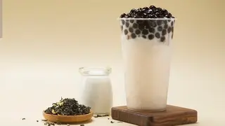 Taro sago bubble tea