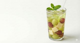 Tè verde di uva con budino uva