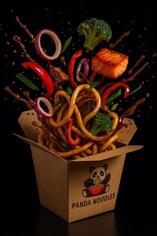 Teriyaki salmon noodles 400gr