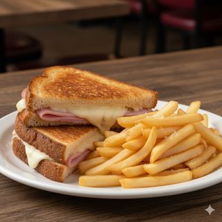 Prosciutto cotto, formaggio e patatine - grande