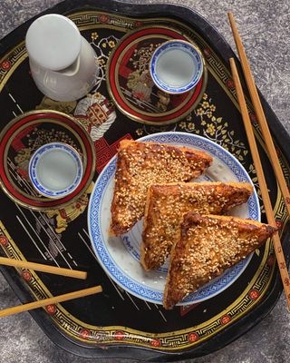 Toast di gamberi fritti