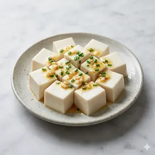 Tofu condito con olio di aglio