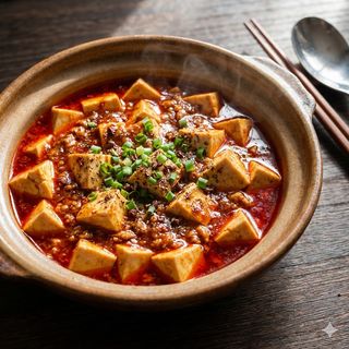Tofu in salsa piccante - maiale macinato