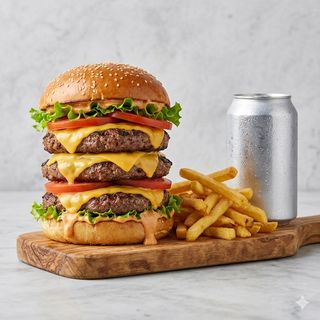 Tower cheese burger menù