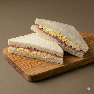 Tramezzino con uova e salame