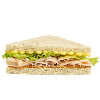 Tramezzino tacchino, lattuga e semi di senape