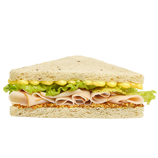 Tramezzino tacchino, lattuga e semi di senape