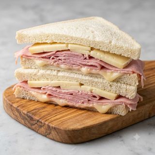 Tramezzino con prosciutto cotto e formaggio