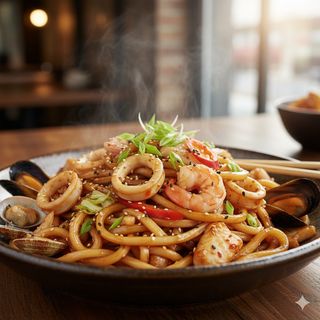 326 Udon con frutti di mare