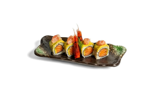 Uramaki sake amaebi