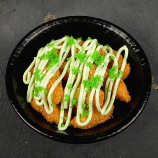 Պոպկորն մանրածովախեցգետնով կանաչ տոբիկոյով