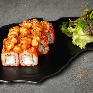 Աղցան ռոլլ ծովախեցգետնով և պոպկորնով