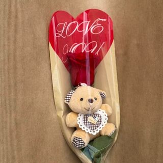 Pakovanje "love you" , ruža, medo