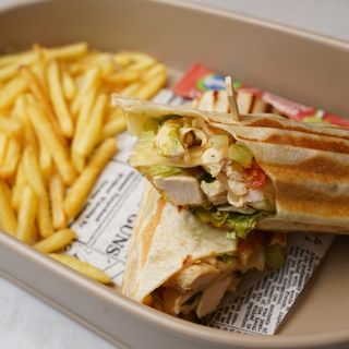 Chicken Wrap & Fries