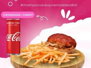 Cheeseburger + pomfrit + Coca-Cola regular ili zero