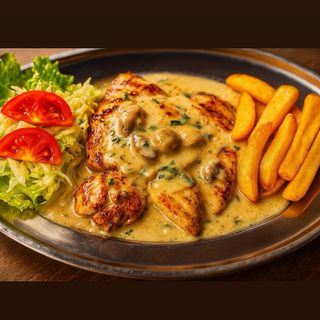 Pileća prsa u sosu od gljiva