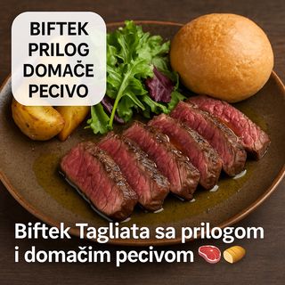 Biftek tagliata sa pečenim povrćem