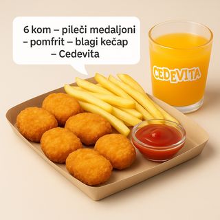 BOX Chicken Nuggets (pomfrit-cedevita-kećap)