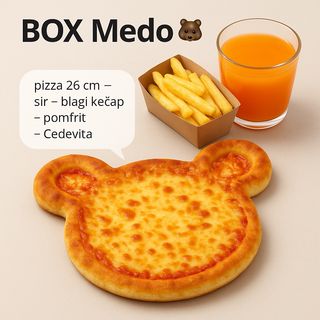 BOX Medo Pizza Kids (pomfrit-cedevita-kečap)