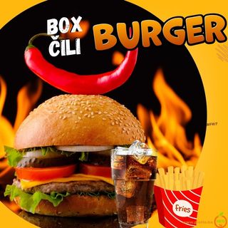 BOX Čili Burger (coca cola-pomfrit)