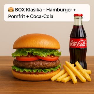 BOX Klasika Hamburger (coca cola-pomfrit)