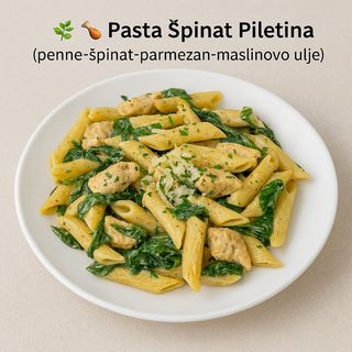 Pasta sa špinatom i piletinom