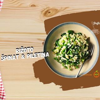 Risotto Pollo e Spinaci (rižoto sa špinatom i piletinom) (Ri4)