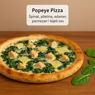 Popeye Pizza (pileći file-špinat)