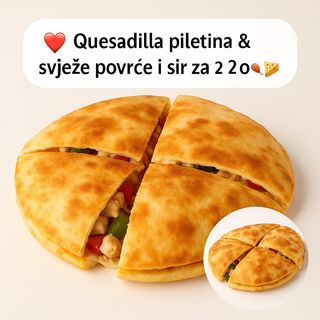 Quesadilla sa piletinom (pileći fileti-salata-sir)
