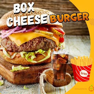 BOX Cheeseburger (coca cola-pomfrit)