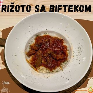 Rižoto sa Biftekom u crvenom sosu