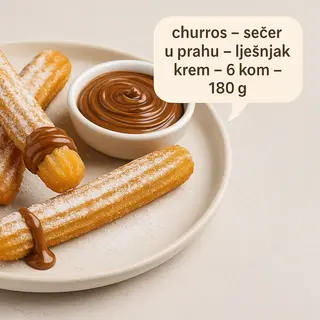 Churrosi čokolada - lješnjak krema