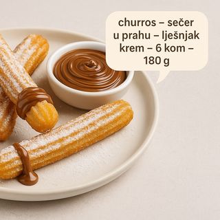 Churrosi čokolada - lješnjak krema