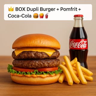BOX Dupli Klasika Burger (coca cola-pomfrit)