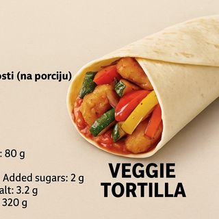 Vegetarijasnka tortilla (pečeno povrće)