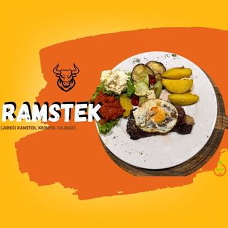 Ramstek specijal sa jajetom, krompirom i kajmakom