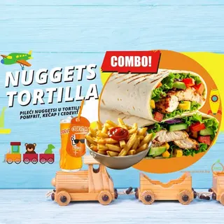 BOX Tortilja nuggets – KIDS (pomfrit-kečap-cedevita)