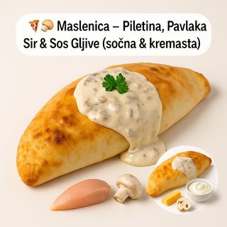 Pileća Maslenica (pileći file-sir-sos gljive)