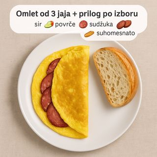 Omlet sa prilogom (3 jaja na tortilji-prilog)