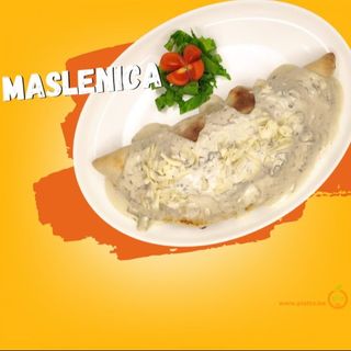 Maslenica sa vegi šniclom ili nuggetsima / Vegetarian schnitzel or nuggets stuffed flatbreadu